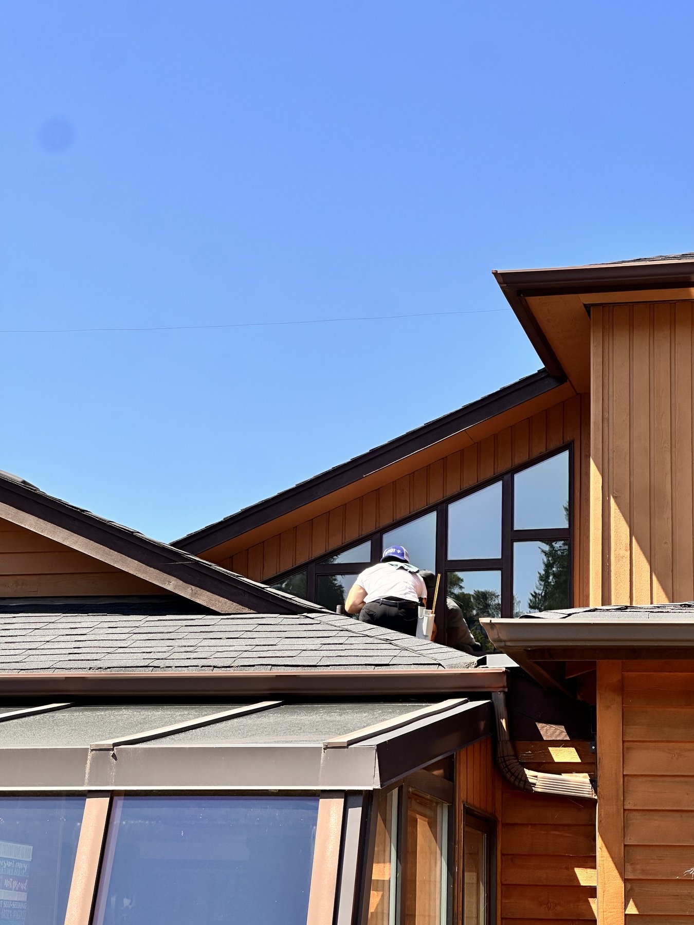 Window cleaning job on a Seattle home